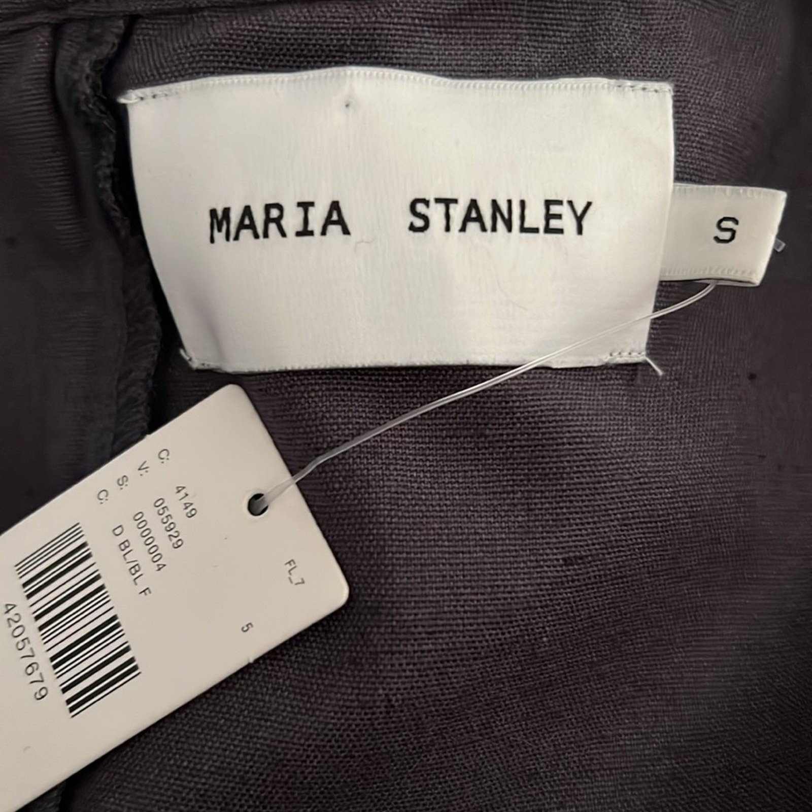 Maria Stanley Ruffle V-Neck Wide Leg Jumpsuit Charcoal Grey Black Size S Nwt — image 6 of 7